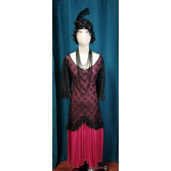 Pink and Black Flapper ADULT HIRE